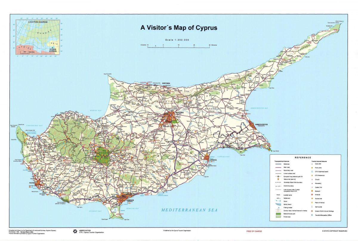 Mapa Cypru wycieczki