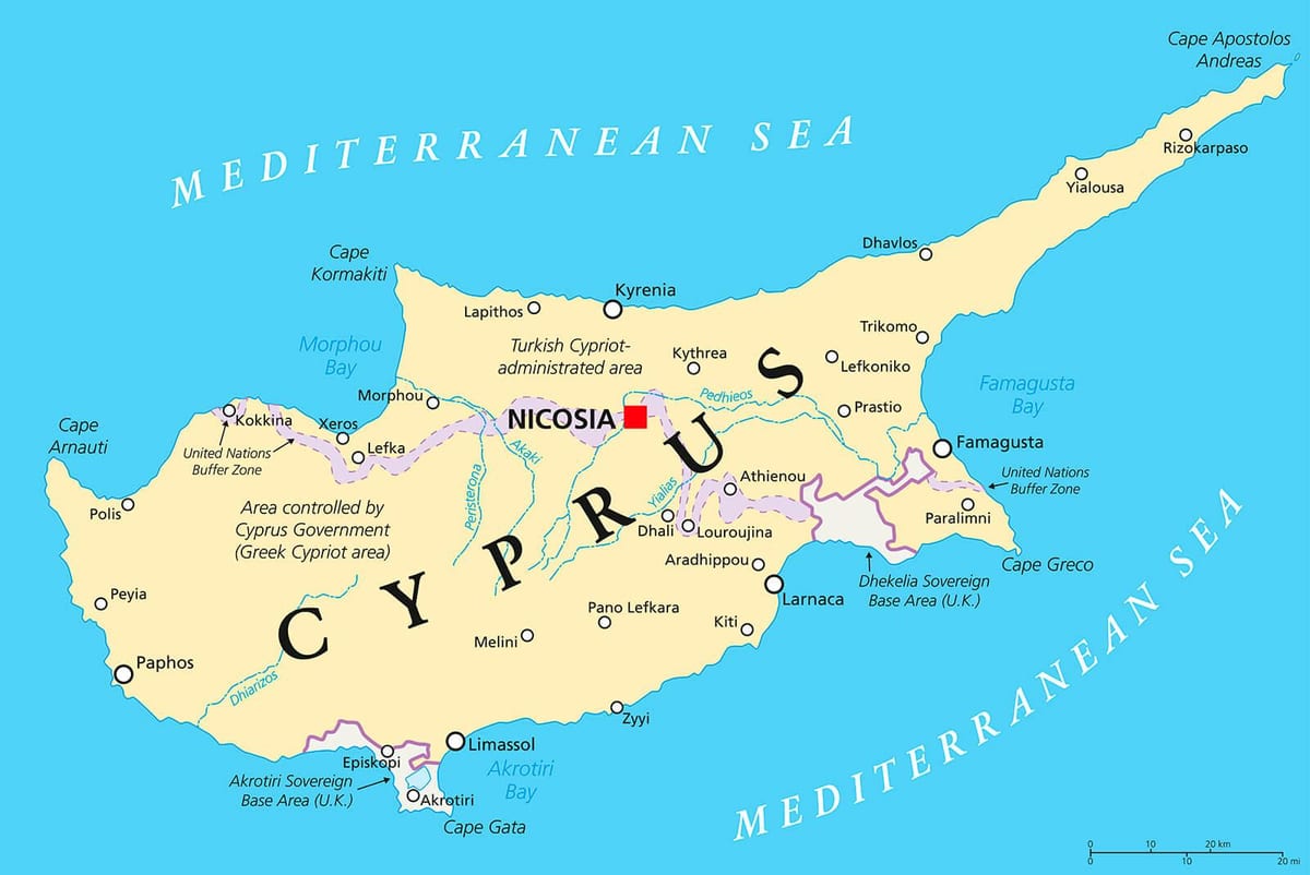 stolica Cypru mapie