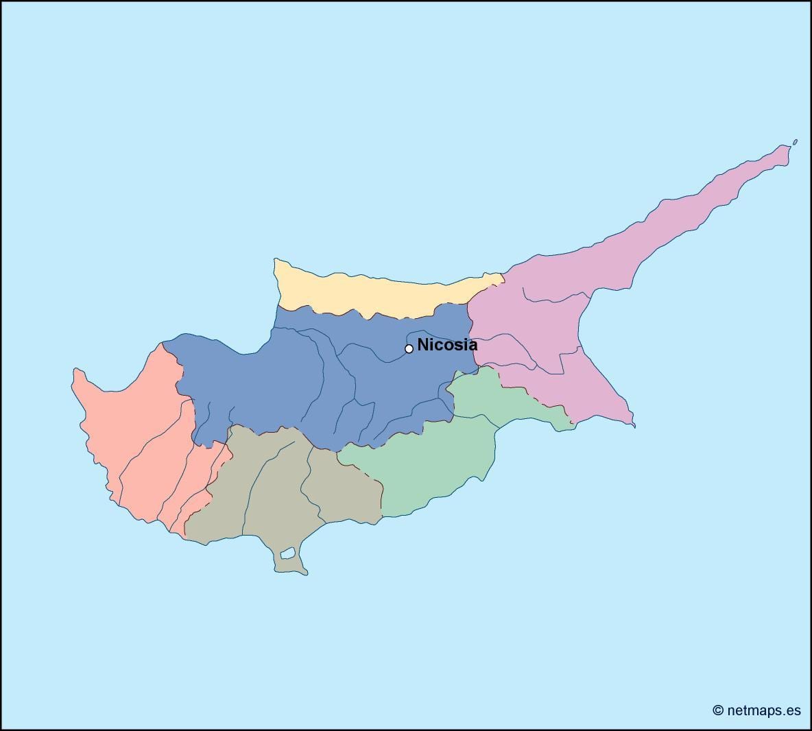 Mapa Cypru wektor