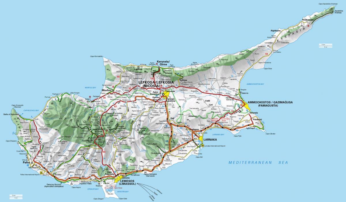 Mapa Cypru granicznych