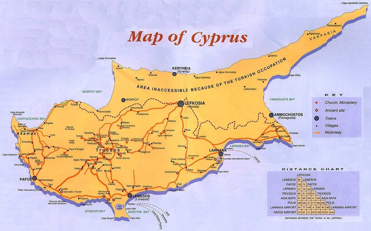 Mapa Cypru usiadł