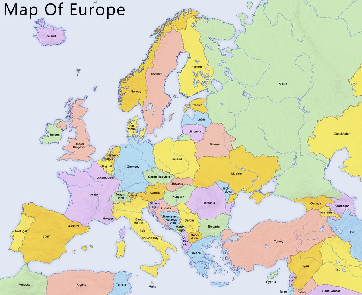 Mapa Cypru i innych krajów