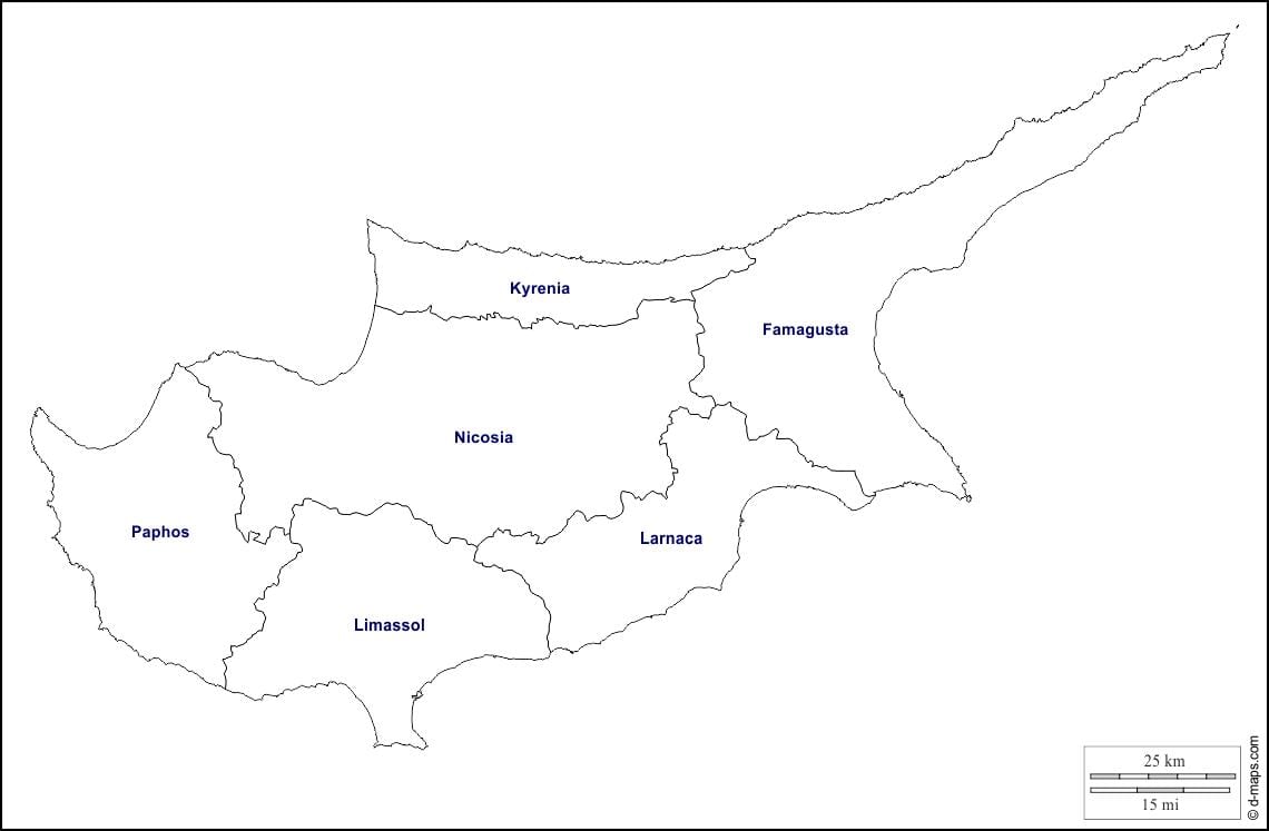 Mapa Cypru obwód