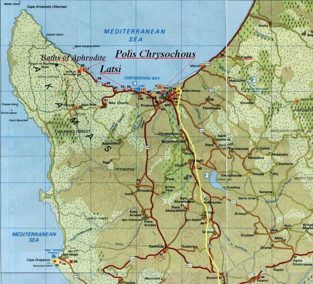 mapa strefa polis, Cypr