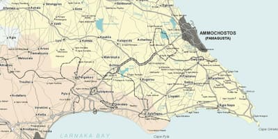 Mapa miejscowości Ayia napa na Cyprze