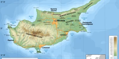 Mapa Cypru fizycznej
