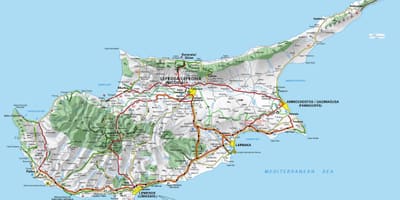 Mapa Cypru granicznych