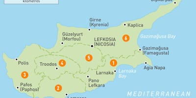 Mapa Cypru i okolic