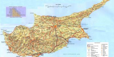 Mapa Cypru ośrodki