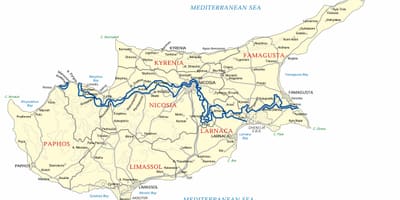 Mapa nissi Beach, Cypr