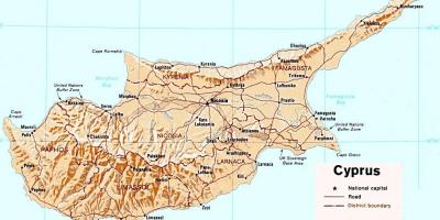Szczegółowa mapa wyspy Cypr 